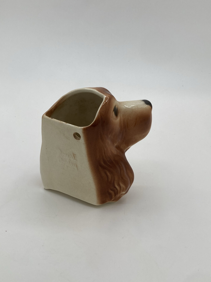 Vintage Royal Copley Cocker Spaniel Wall Pocket Planter Vase – Mid-Century - Picture 3 of 6
